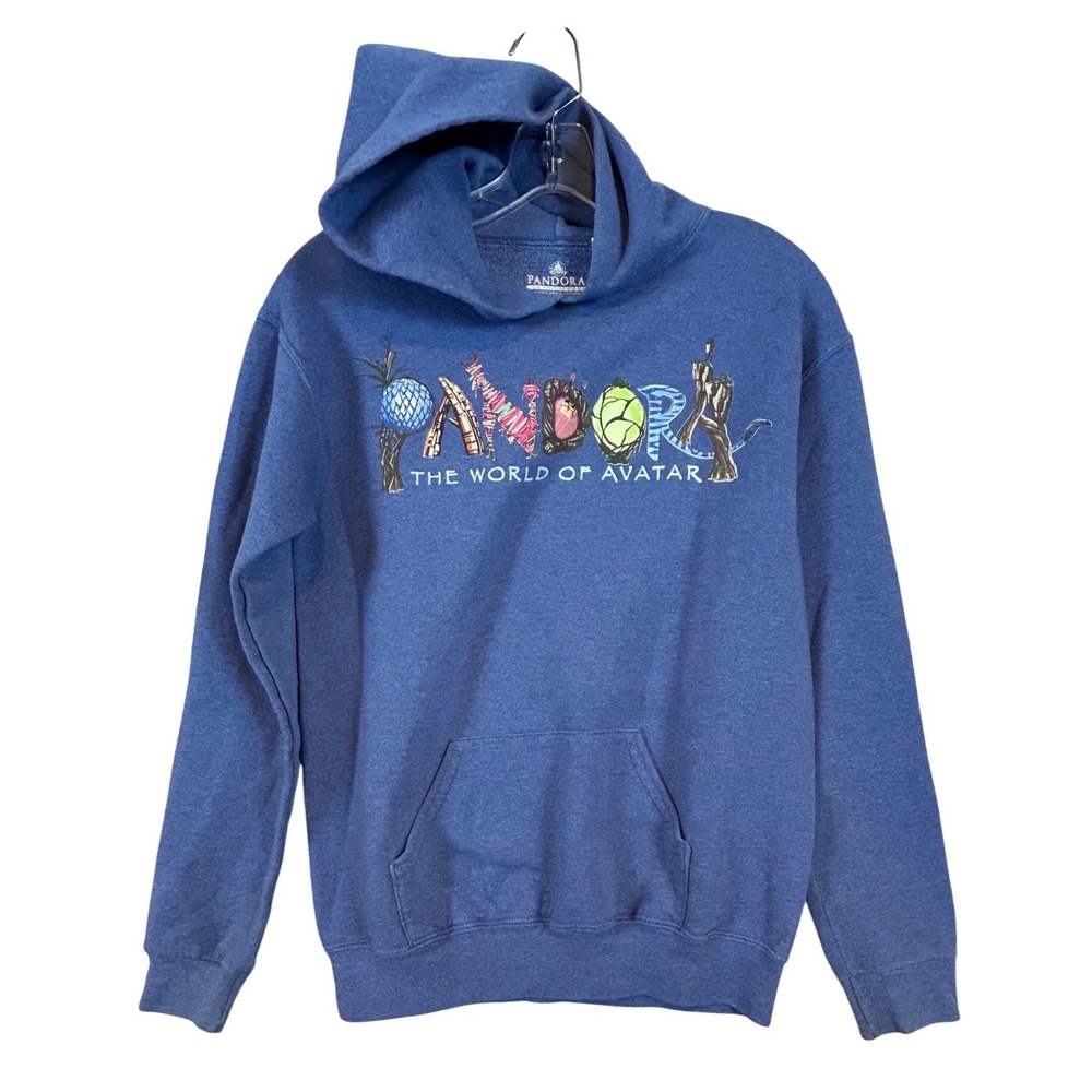 Disney Pandora The World of Avatar Kid Hoodie Blue Sweatshirt Large Na'vi Sci-fi